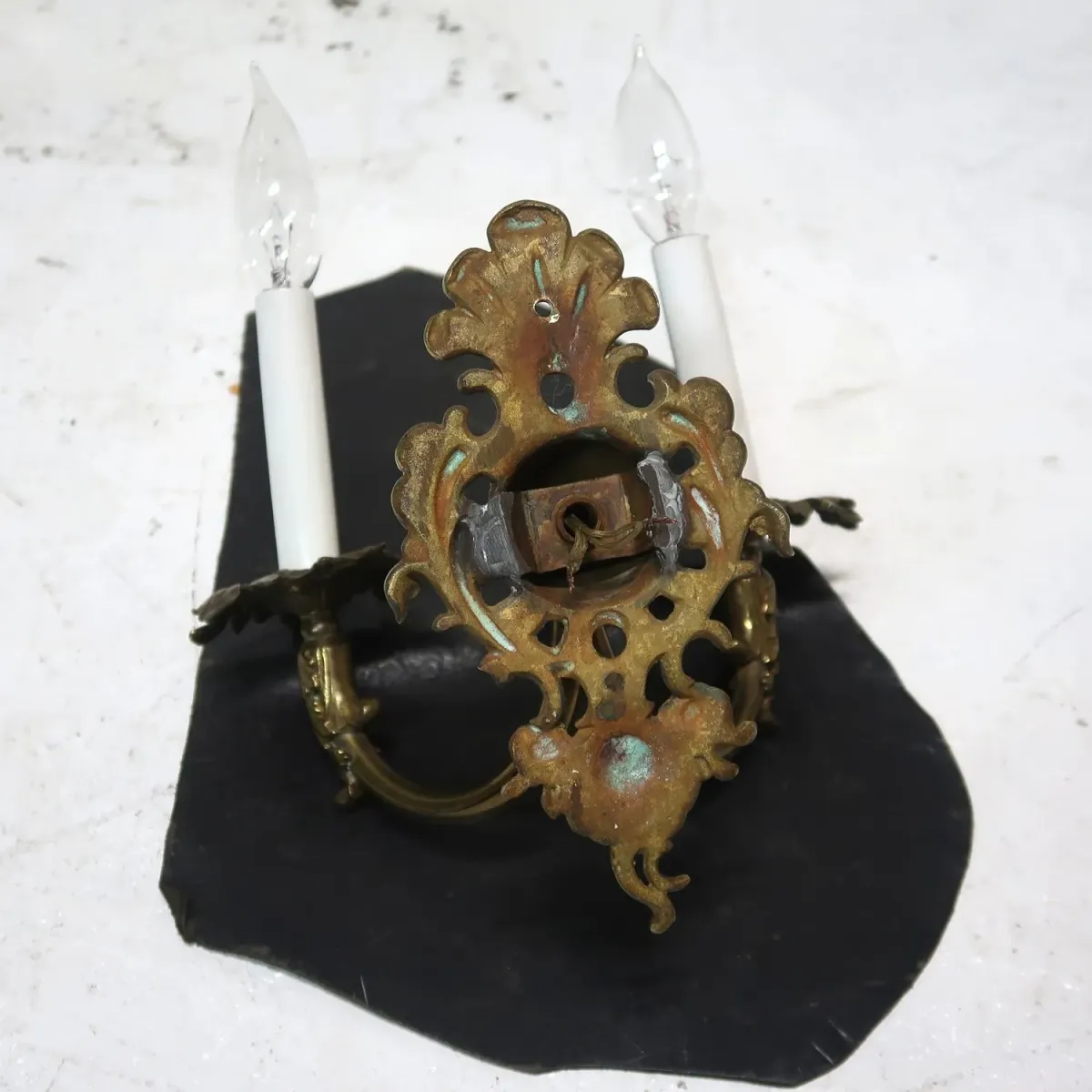 アンティーク キャンドルブラケットランプ 2灯 真鍮