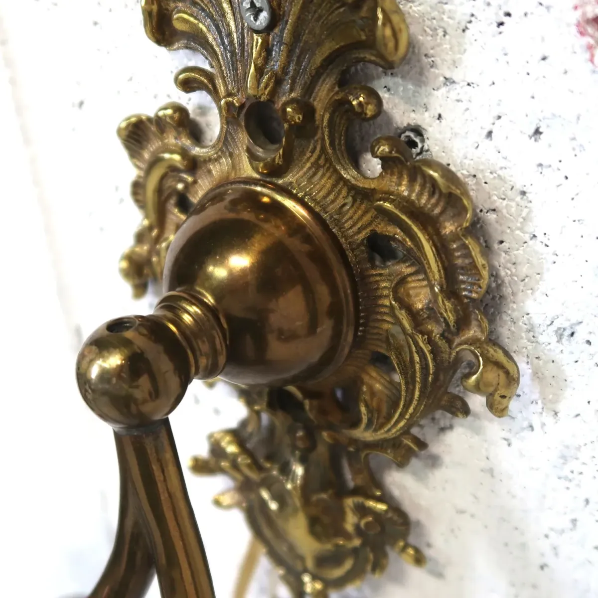 アンティーク キャンドルブラケットランプ 2灯 真鍮