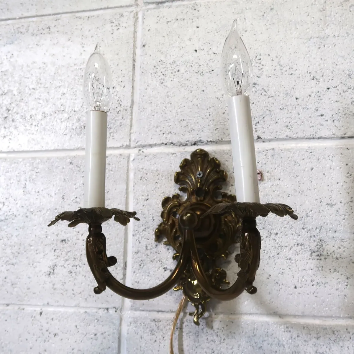 アンティーク キャンドルブラケットランプ 2灯 真鍮