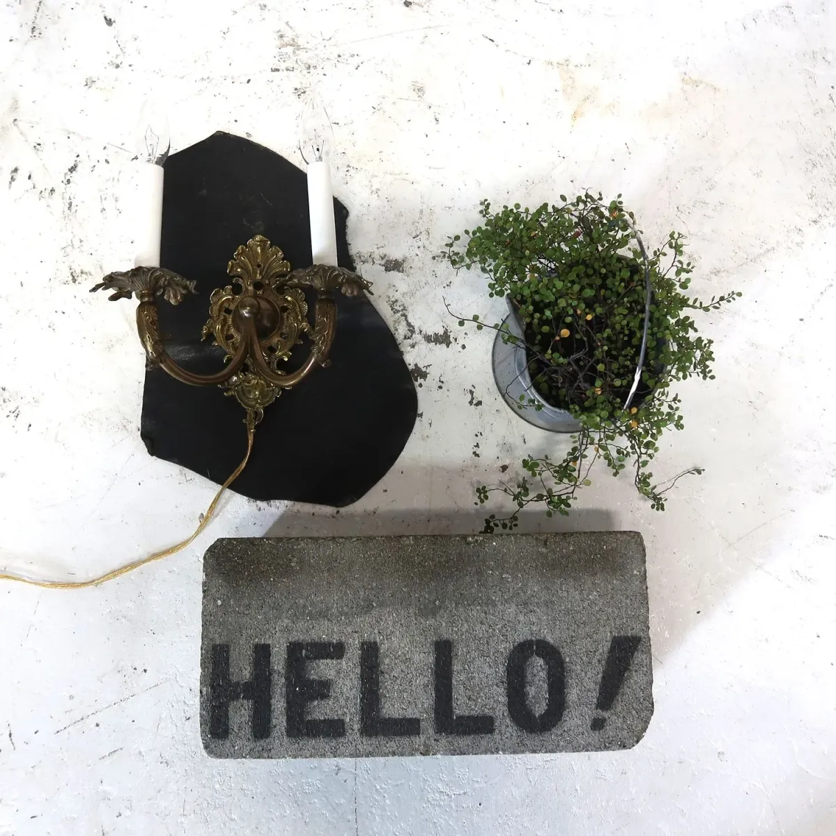 アンティーク キャンドルブラケットランプ 2灯 真鍮