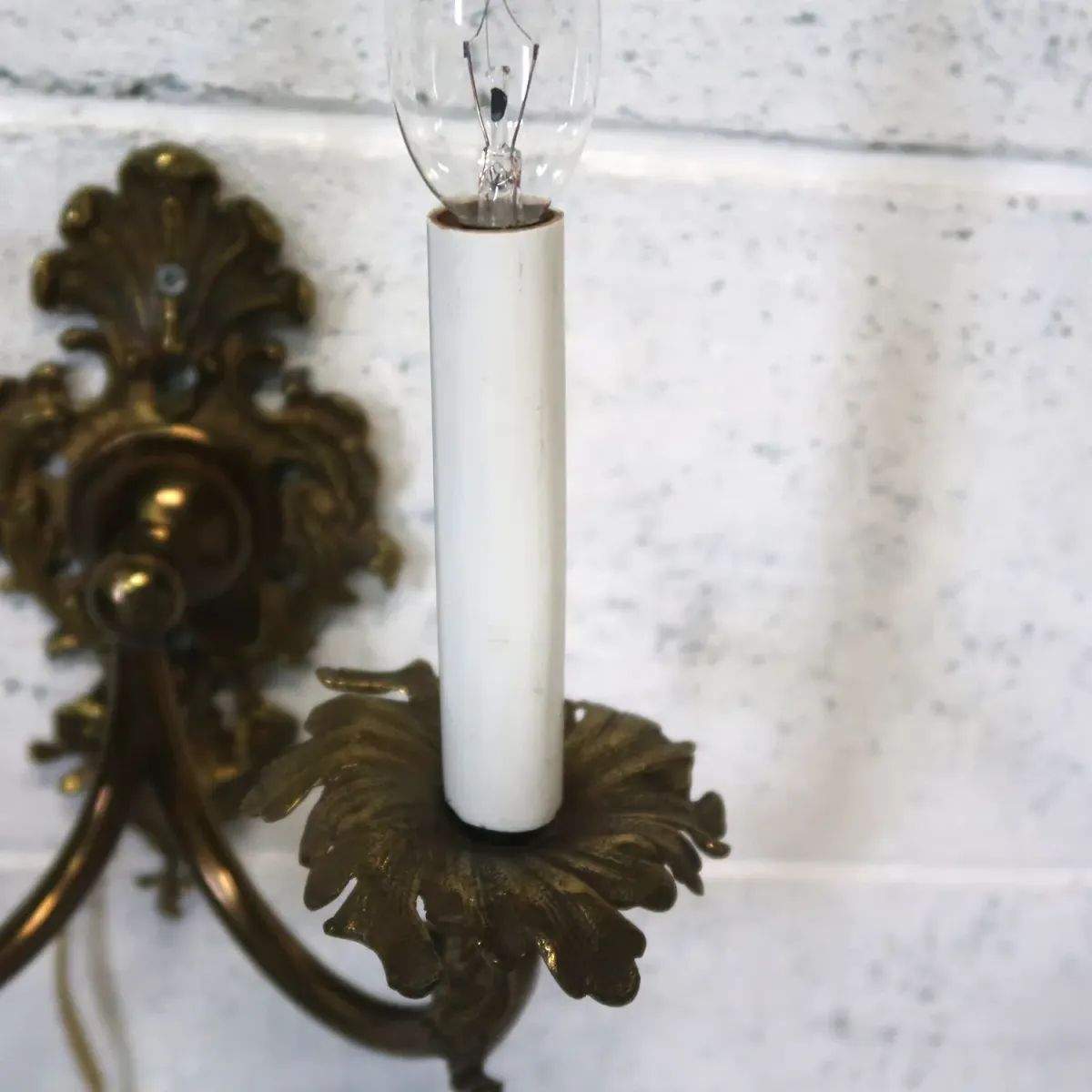 アンティーク キャンドルブラケットランプ 2灯 真鍮