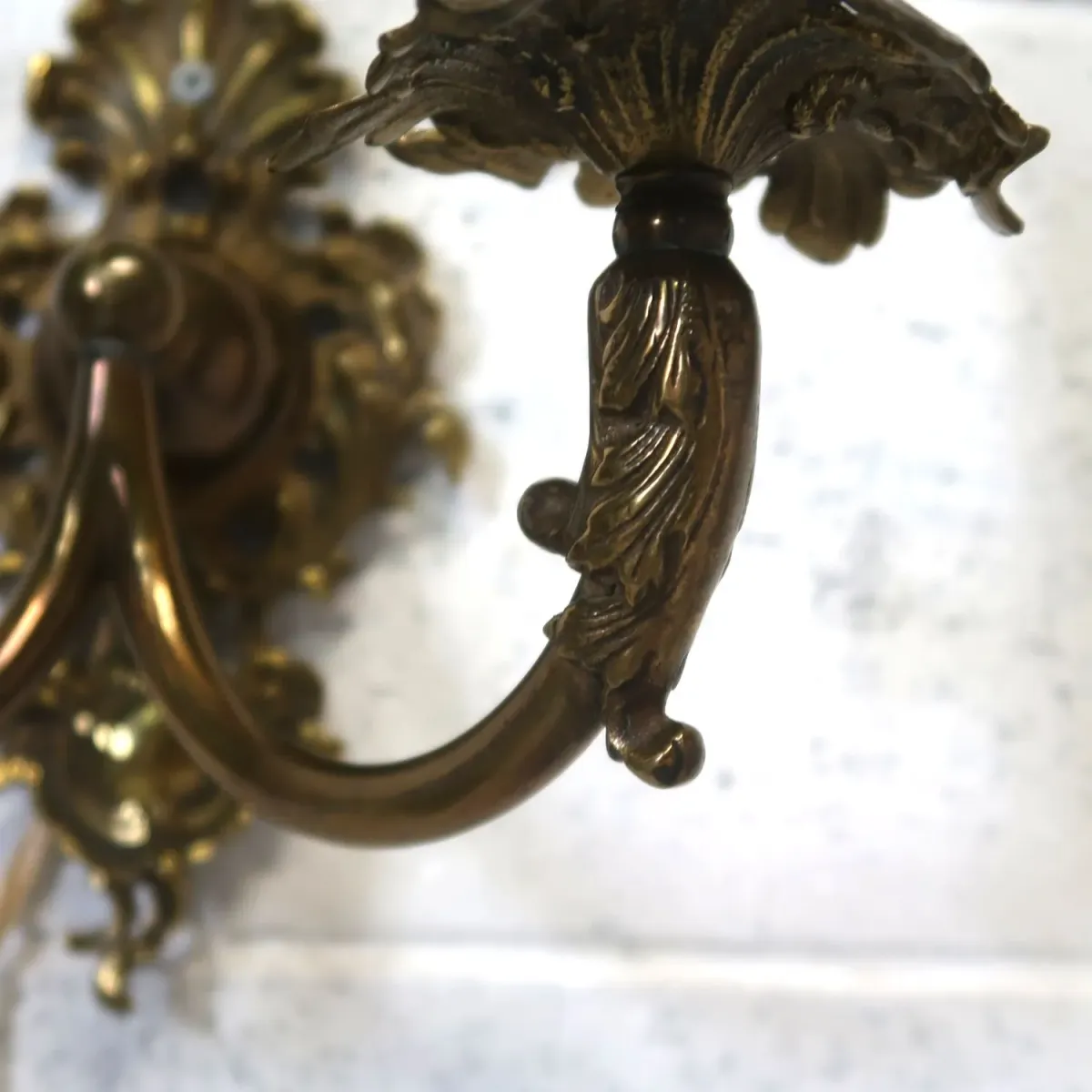 アンティーク キャンドルブラケットランプ 2灯 真鍮