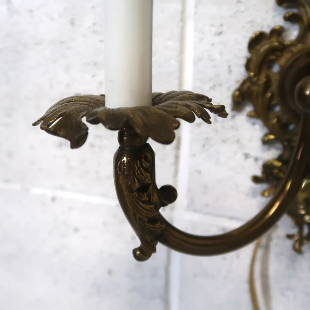 アンティーク キャンドルブラケットランプ 2灯 真鍮