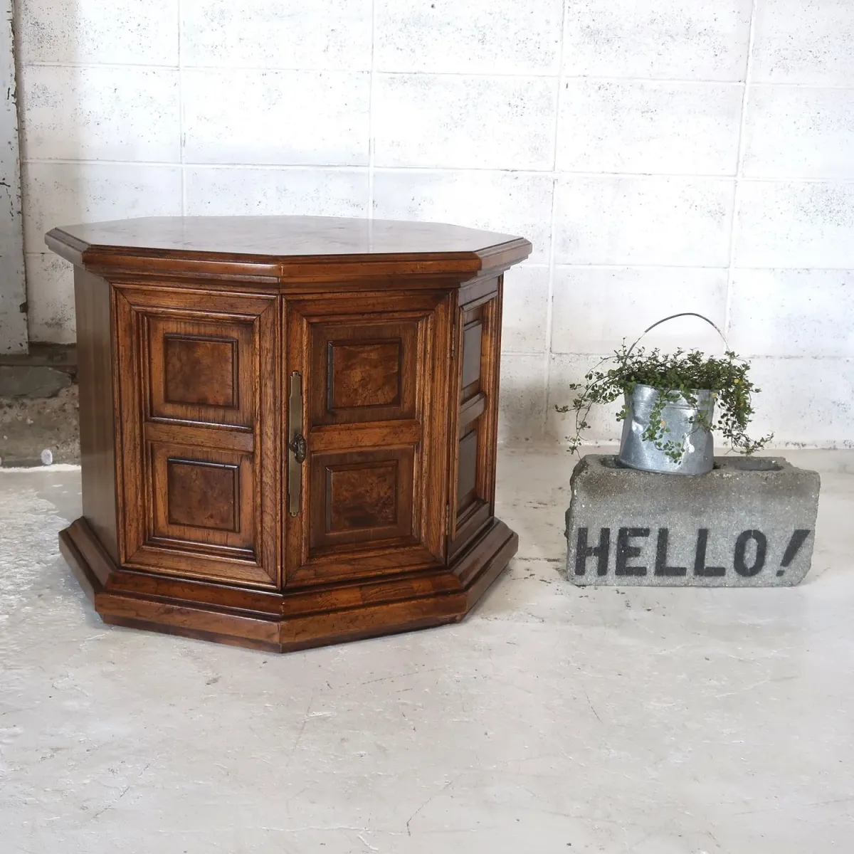 アンティーク サイドテーブル 八角形