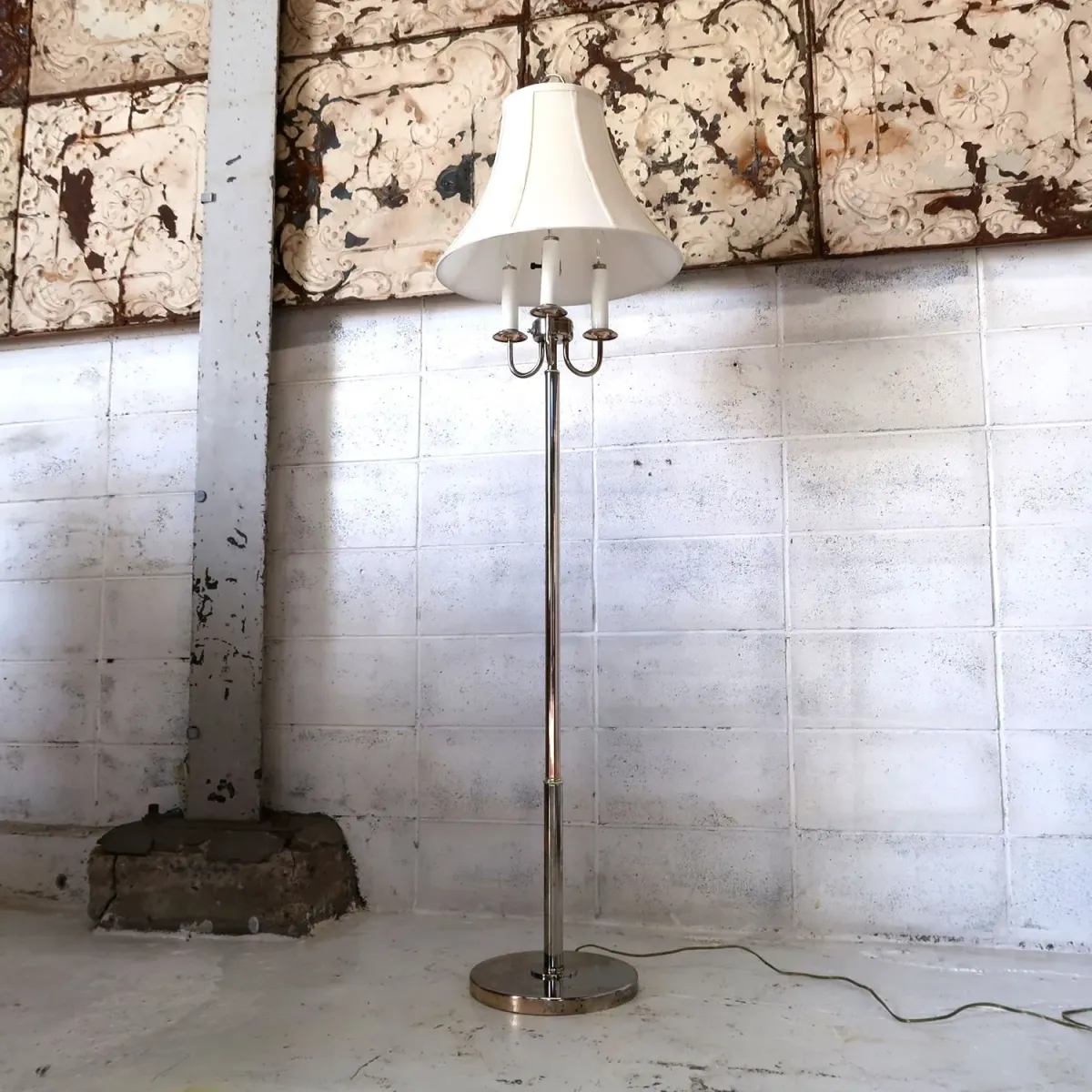 アンティーク キャンドルフロアランプ 4灯式