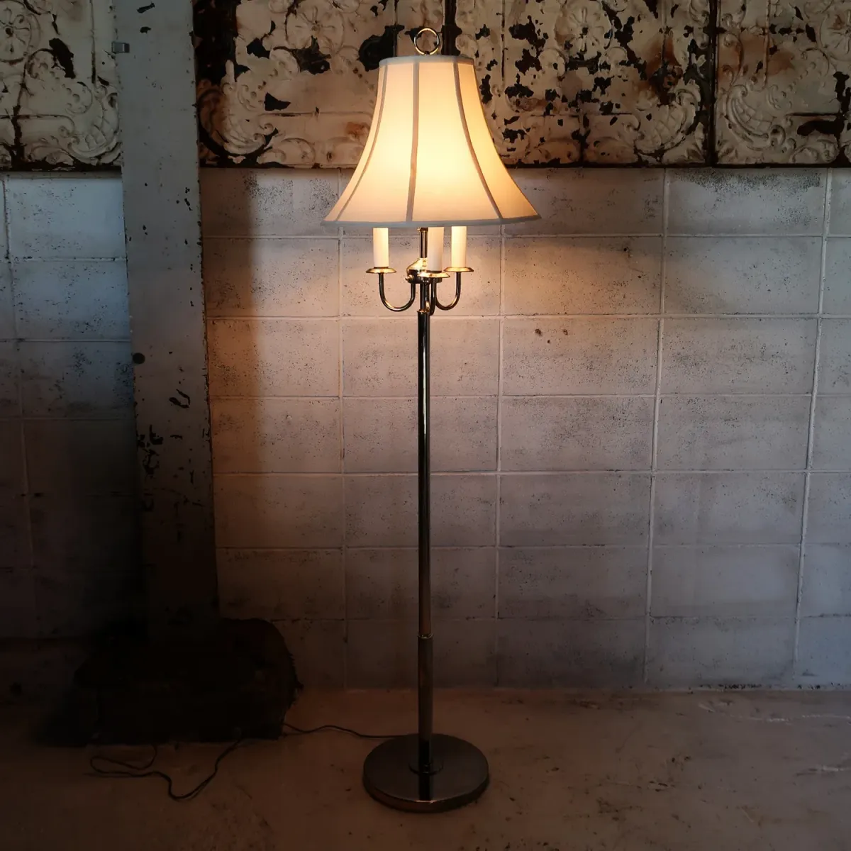 アンティーク キャンドルフロアランプ 4灯式