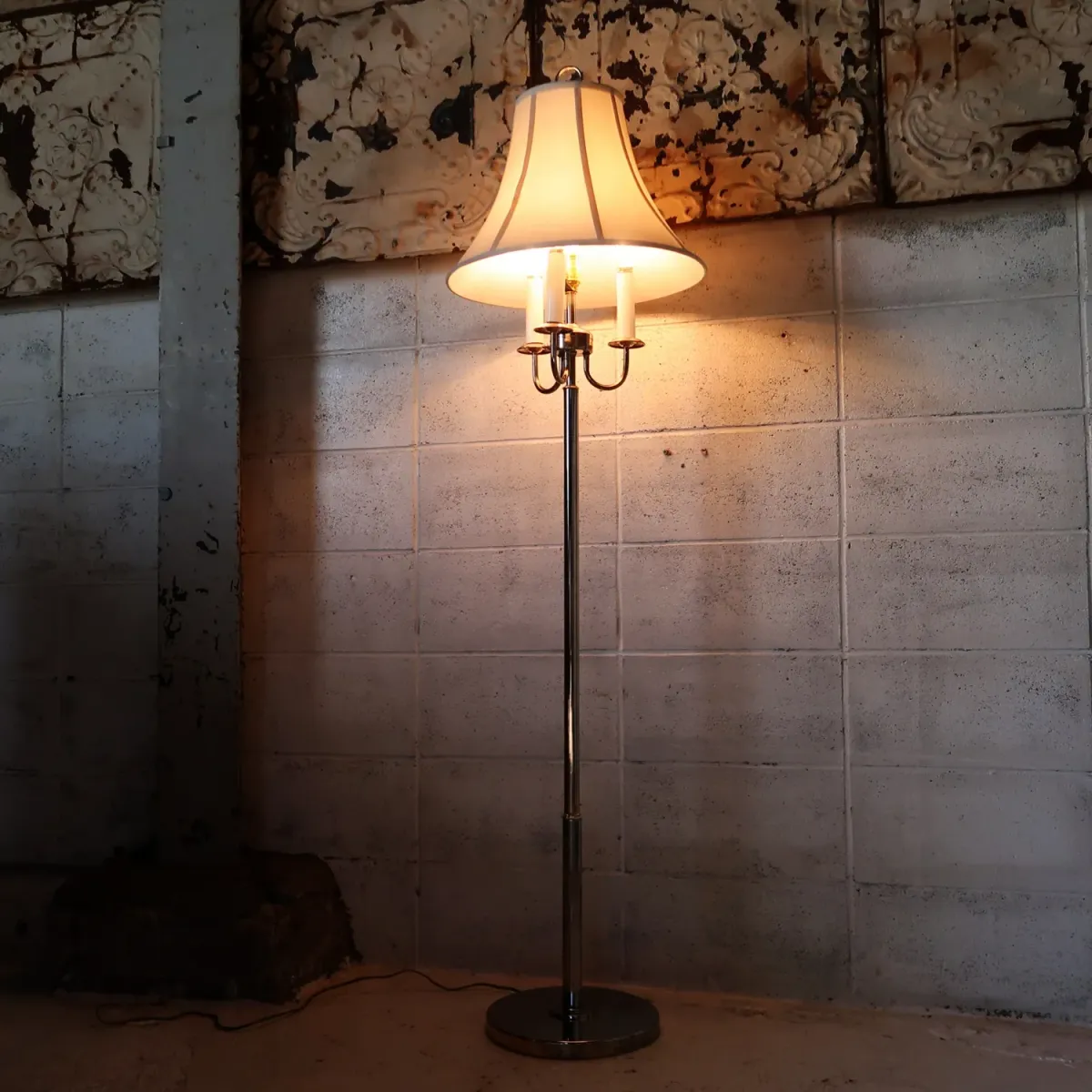 アンティーク キャンドルフロアランプ 4灯式