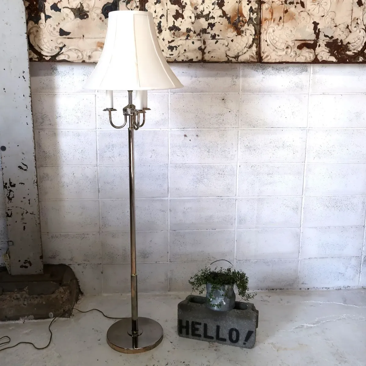 アンティーク キャンドルフロアランプ 4灯式