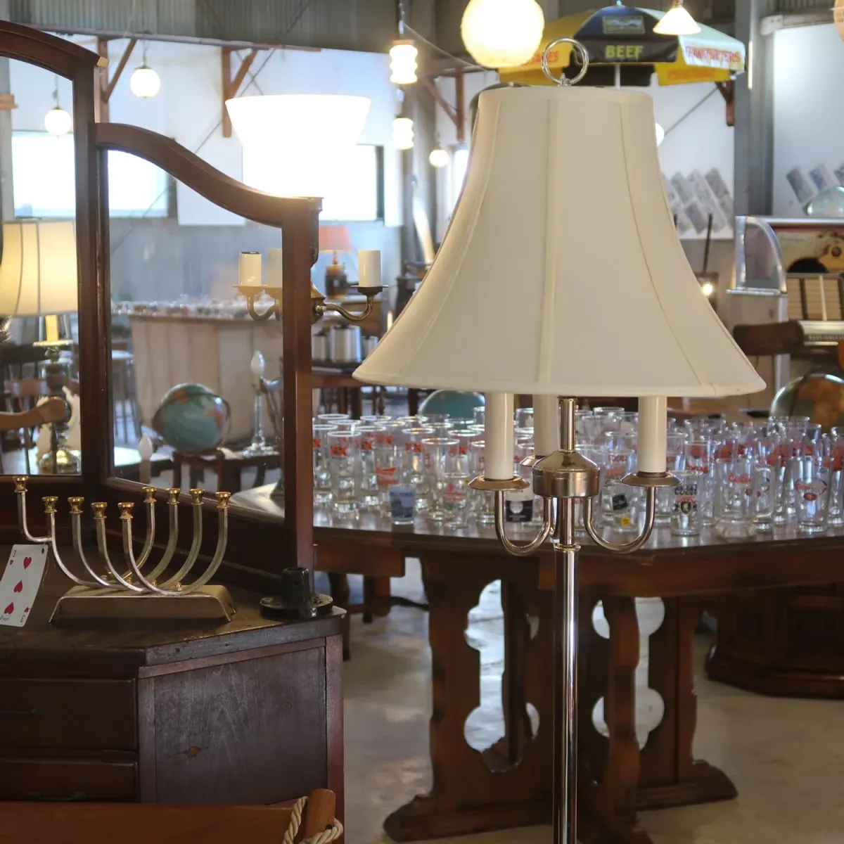 アンティーク キャンドルフロアランプ 4灯式