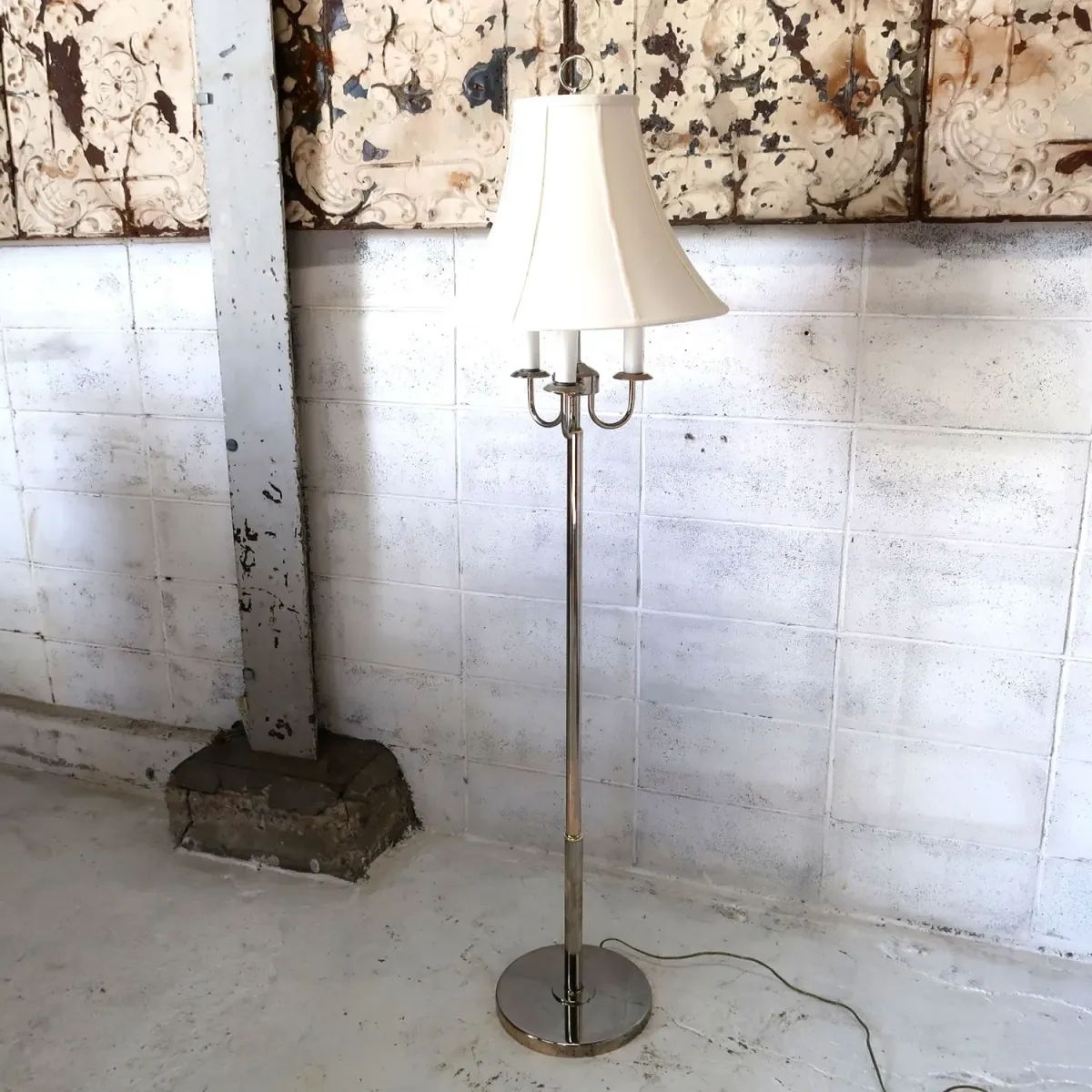 アンティーク キャンドルフロアランプ 4灯式