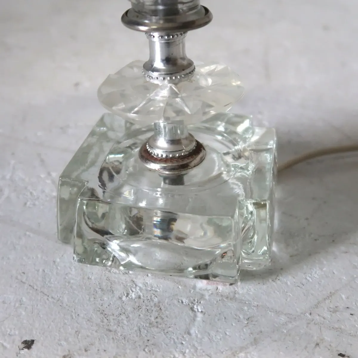 アンティーク ガラスベース テーブルランプ