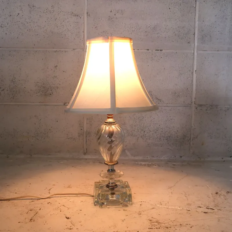 アンティーク ガラスベース テーブルランプ
