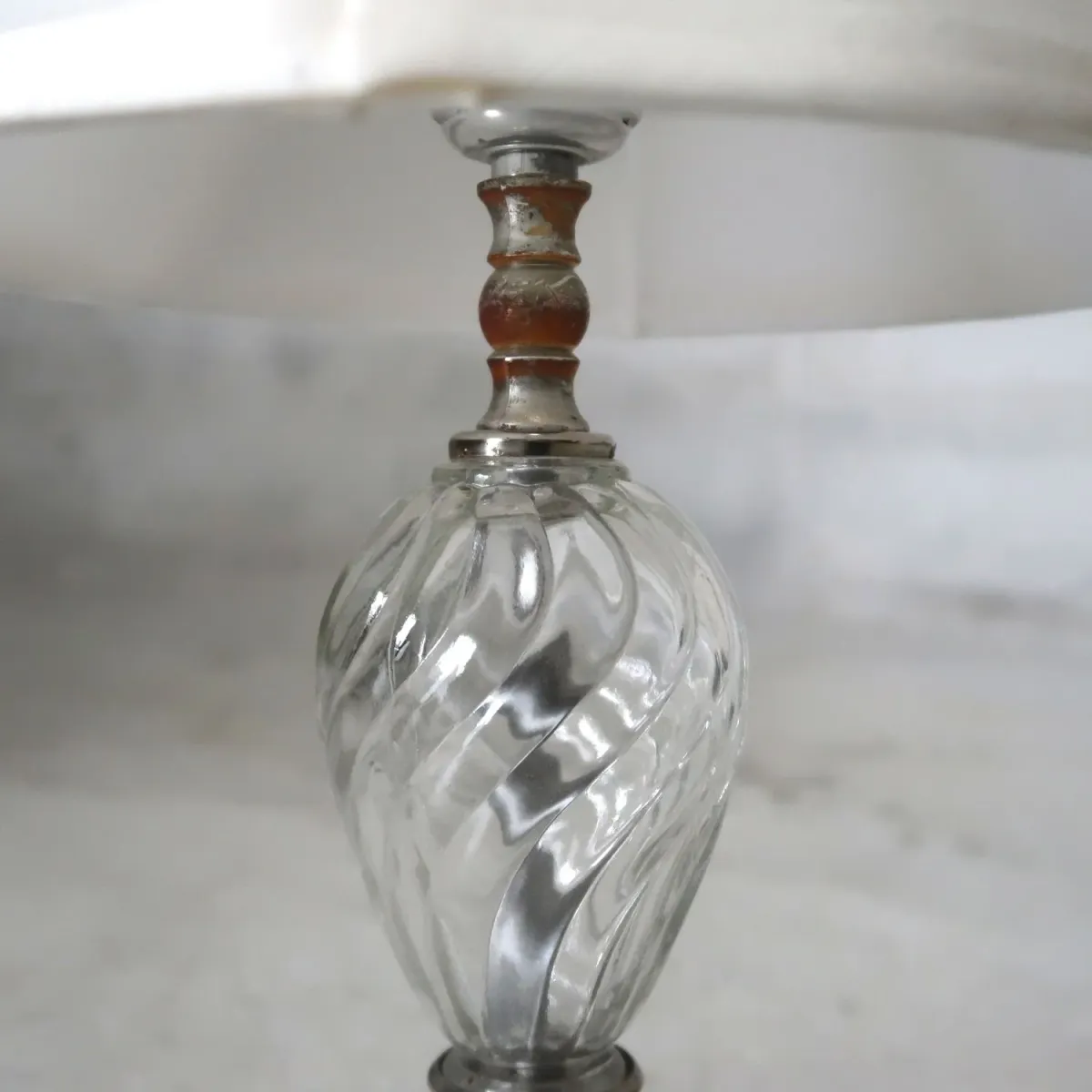 アンティーク ガラスベース テーブルランプ