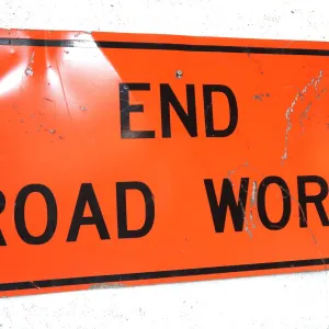 END ROAD WORK ビンテージ ロードサイン