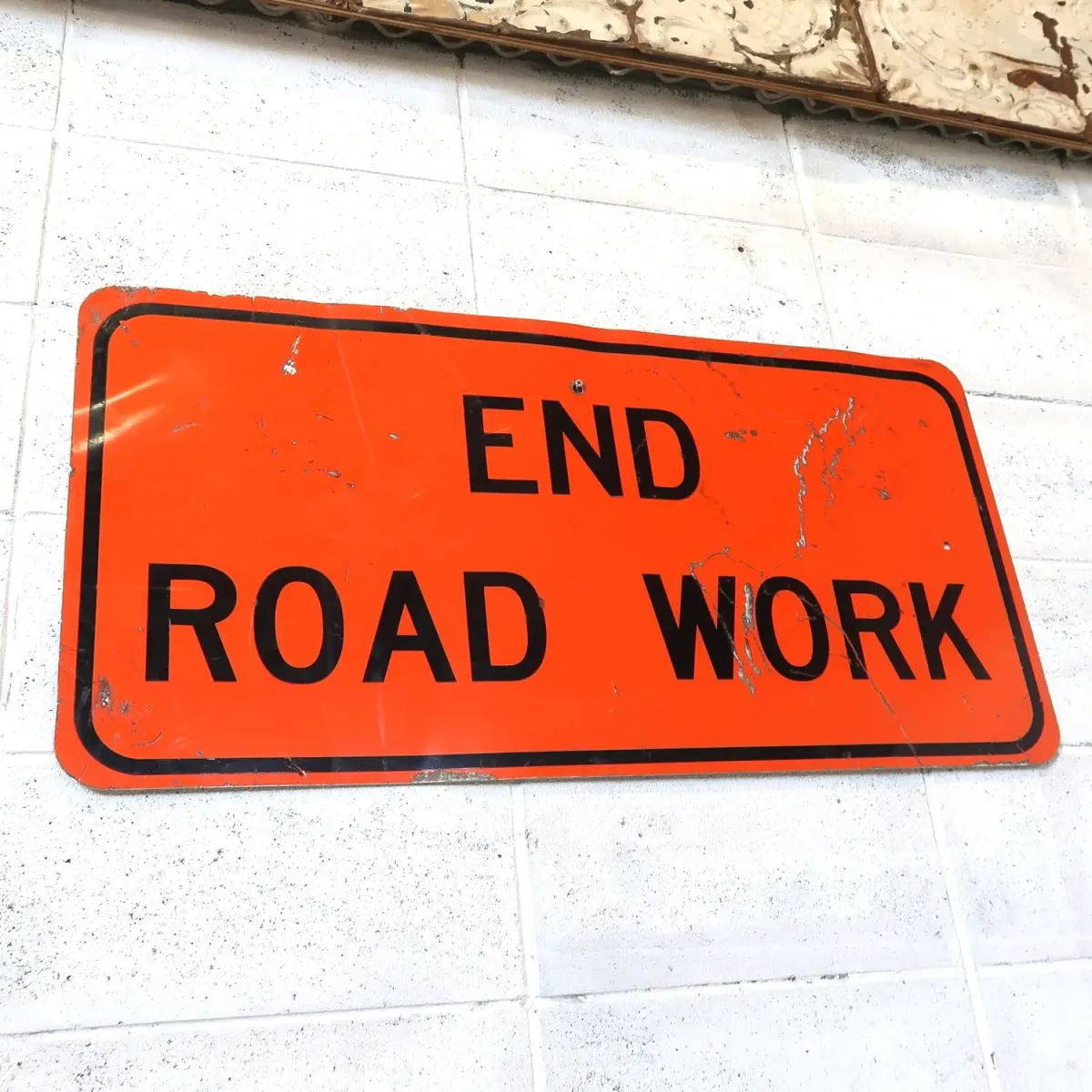 END ROAD WORK ビンテージ ロードサイン