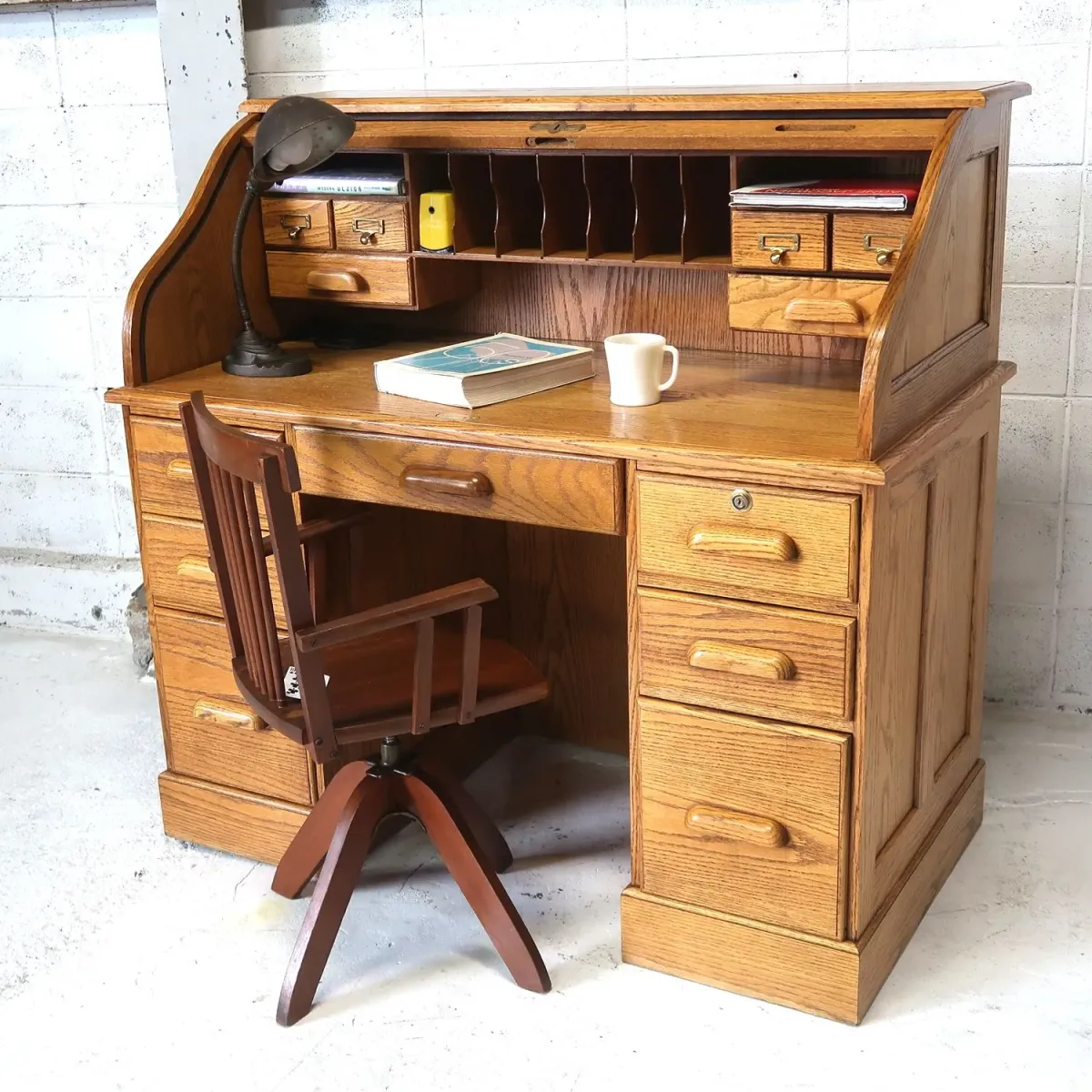 アンティーク ロールトップデスク オーク