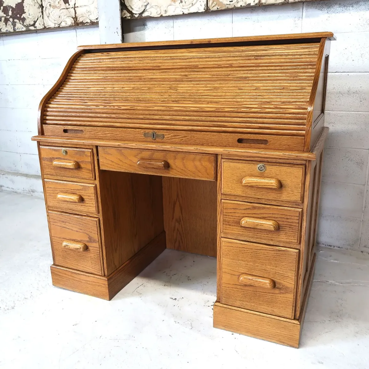 アンティーク ロールトップデスク オーク