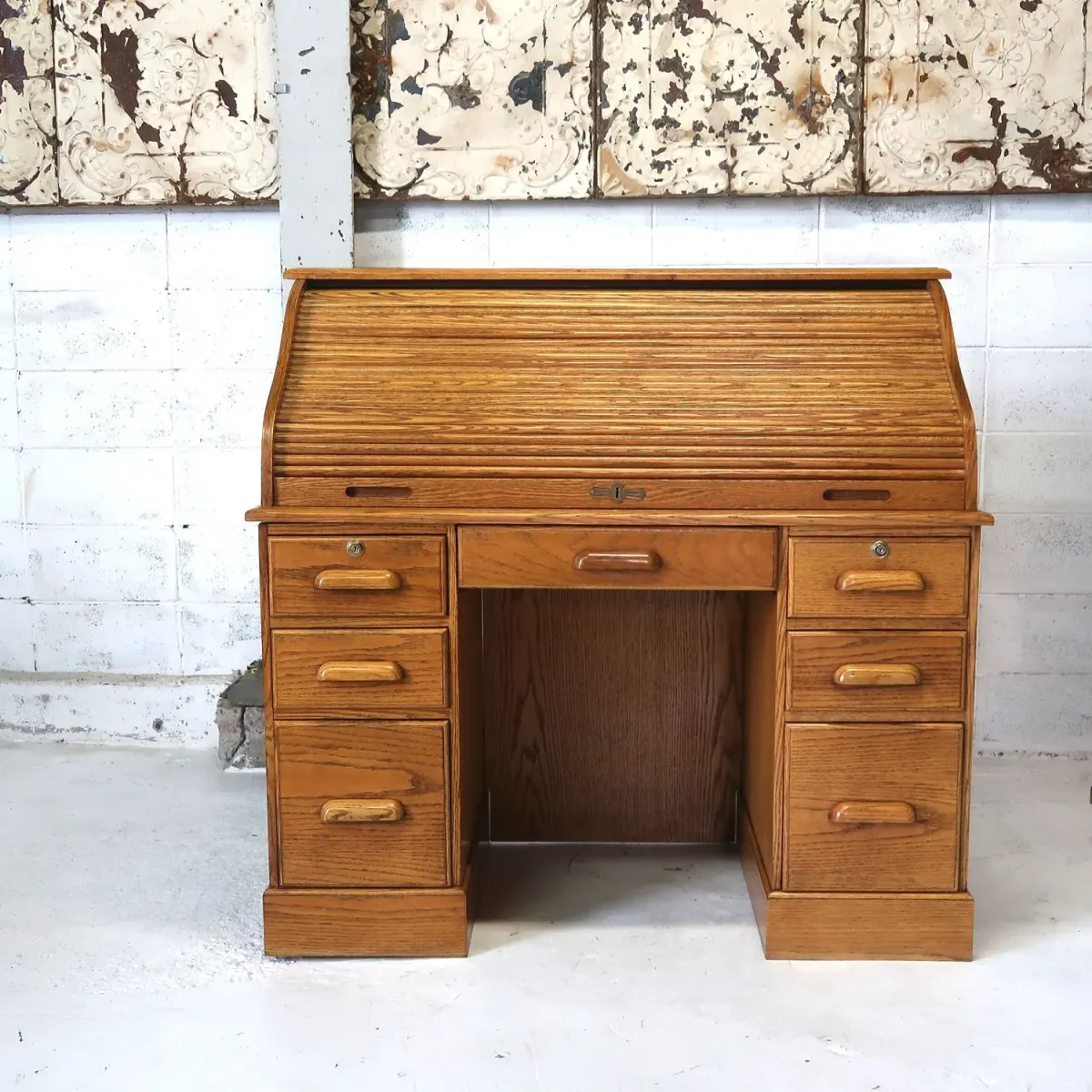 アンティーク ロールトップデスク オーク