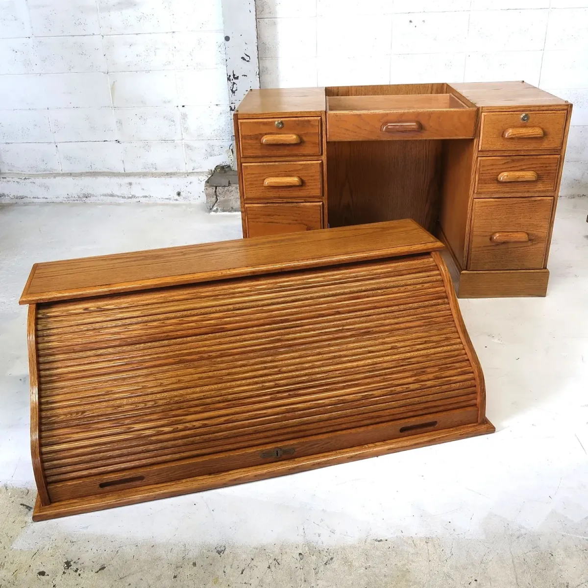 アンティーク ロールトップデスク オーク