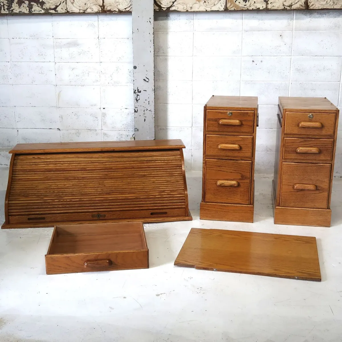 アンティーク ロールトップデスク オーク