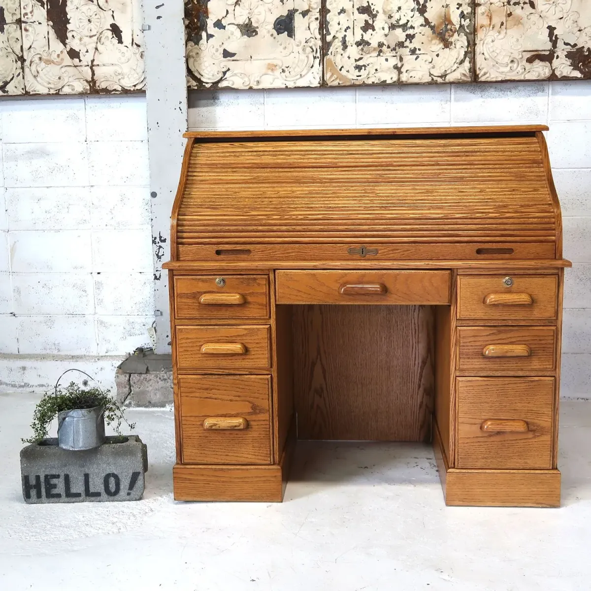 アンティーク ロールトップデスク オーク