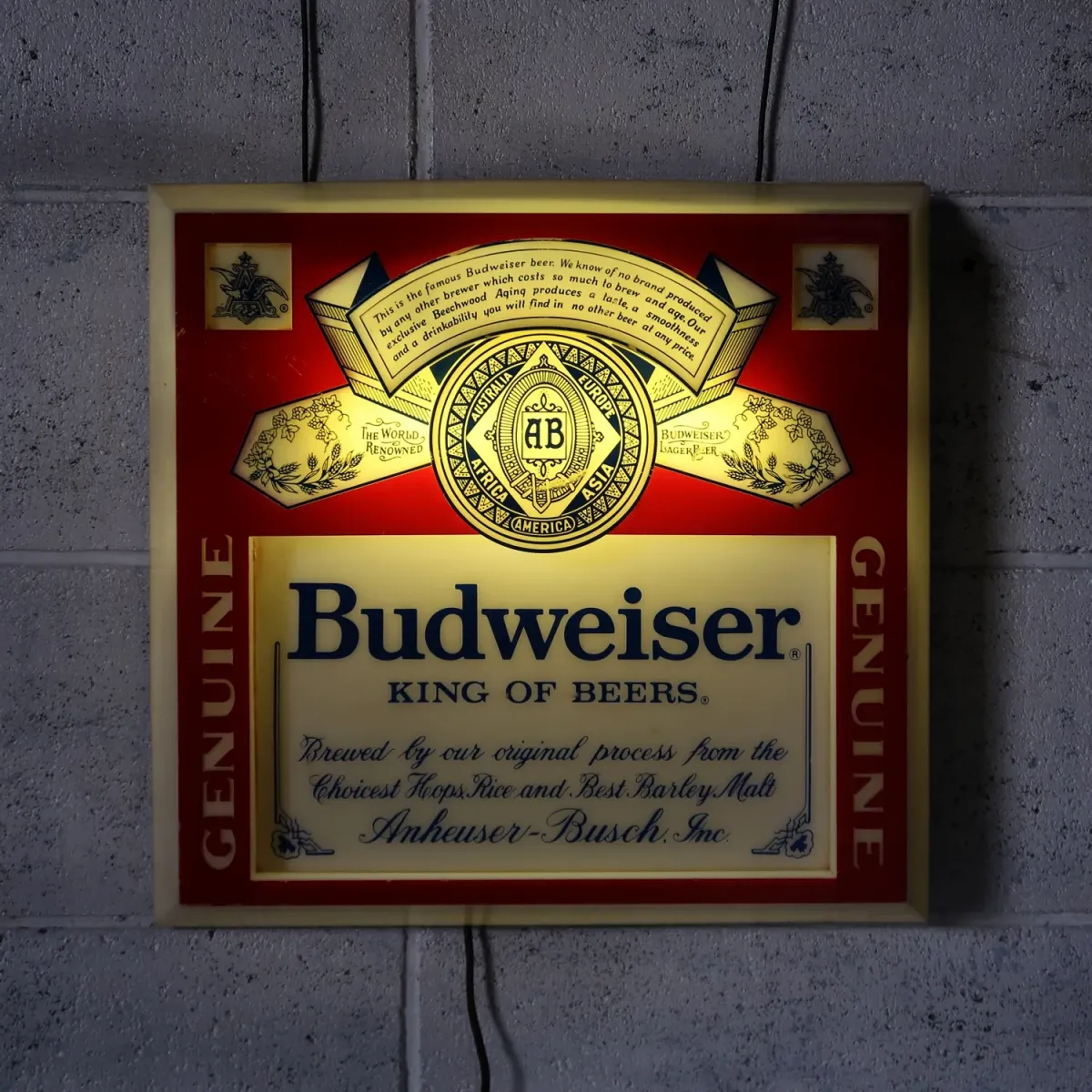 Budweiser ビンテージ ライトサイン