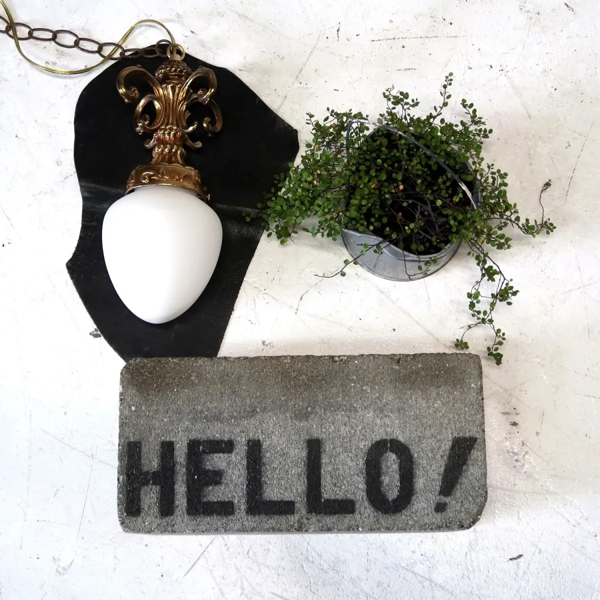 アンティーク ミルクガラス ペンダントランプ