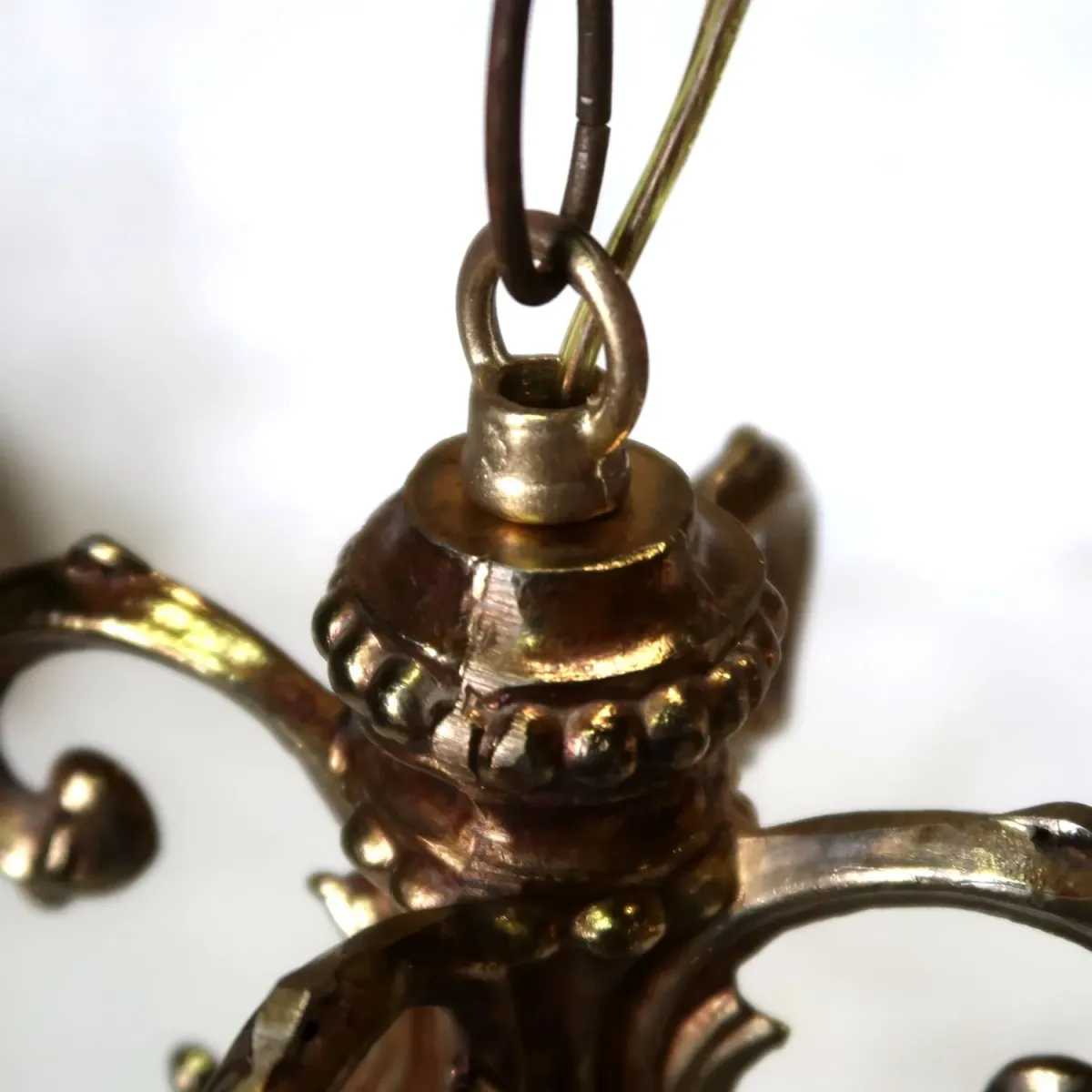 アンティーク ミルクガラス ペンダントランプ