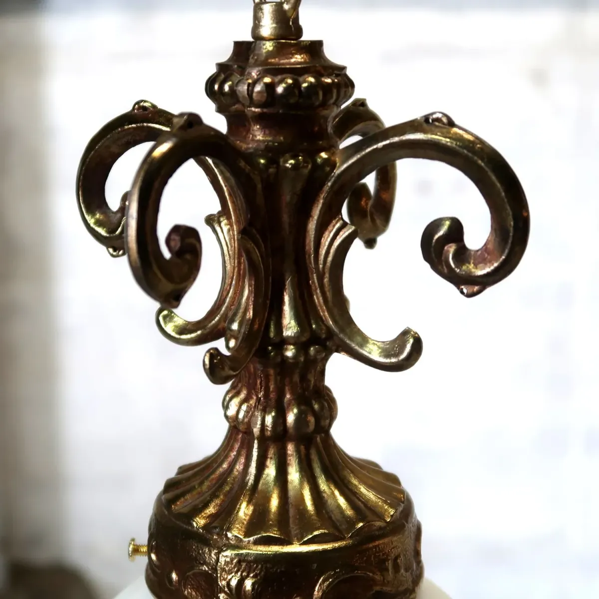 アンティーク ミルクガラス ペンダントランプ