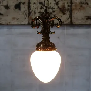 アンティーク ミルクガラス ペンダントランプ