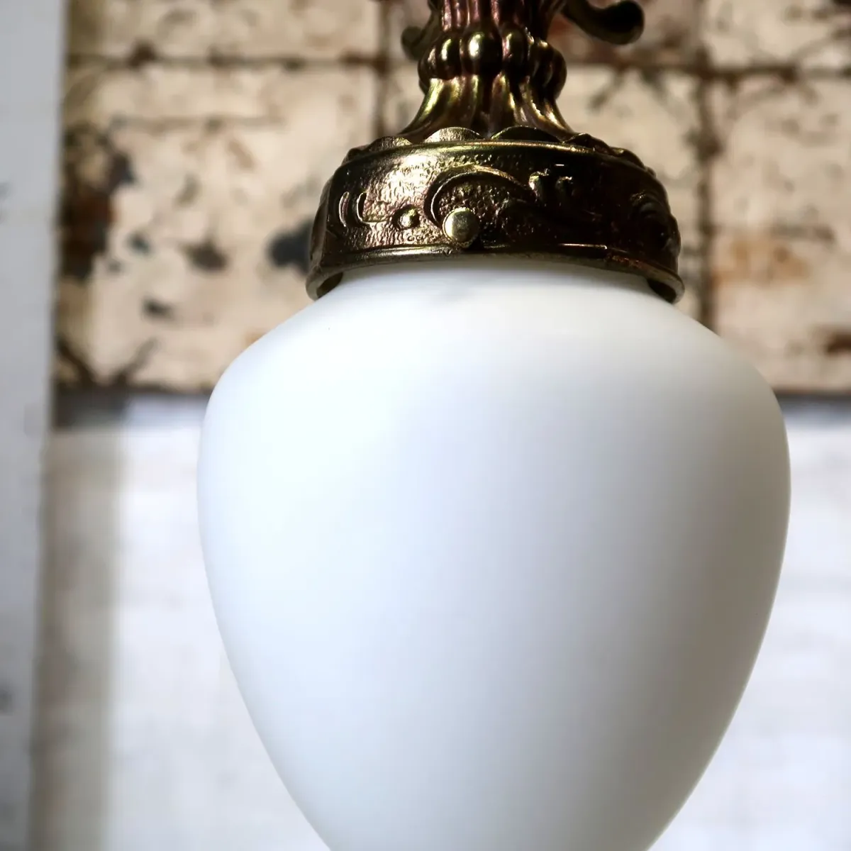 アンティーク ミルクガラス ペンダントランプ