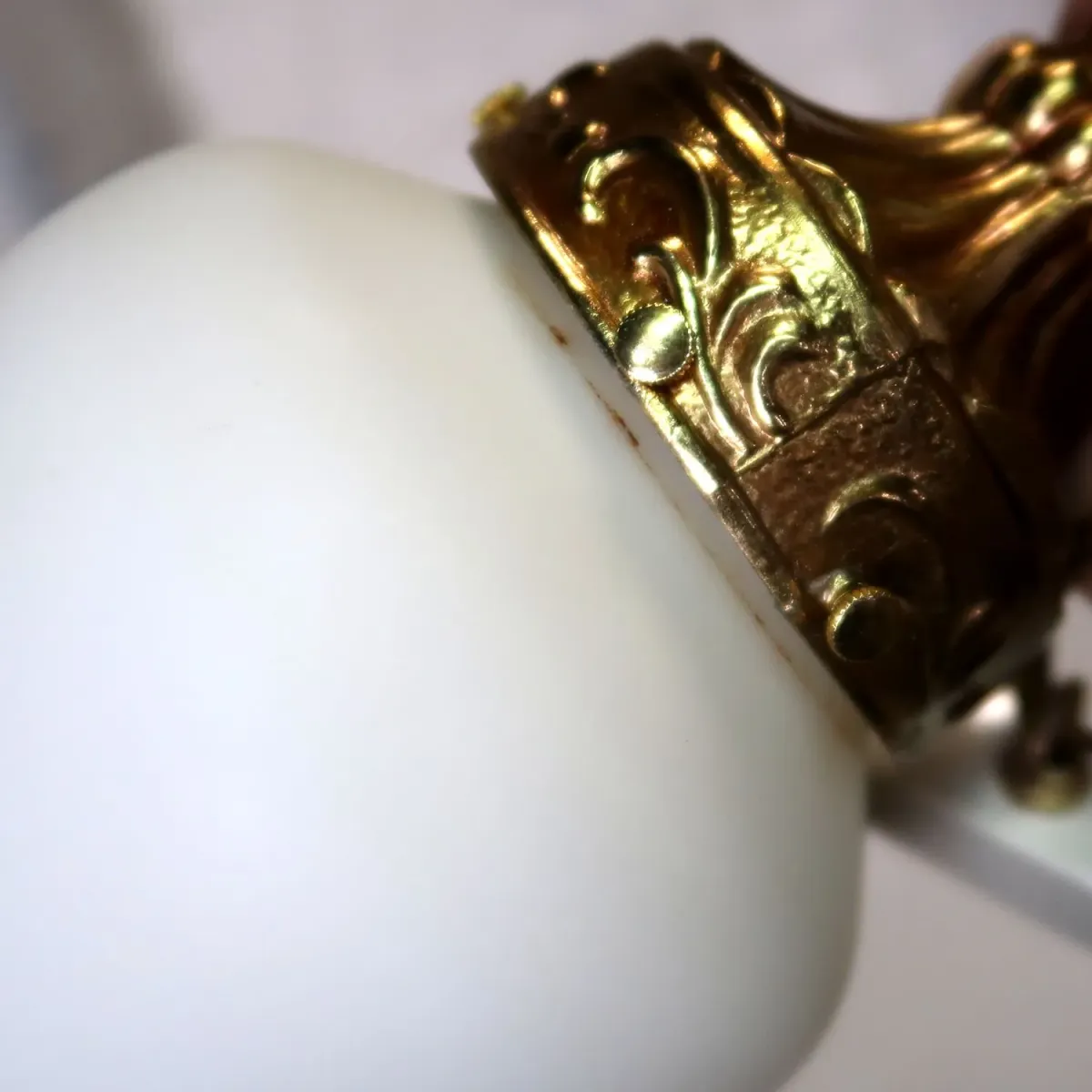 アンティーク ミルクガラス ペンダントランプ