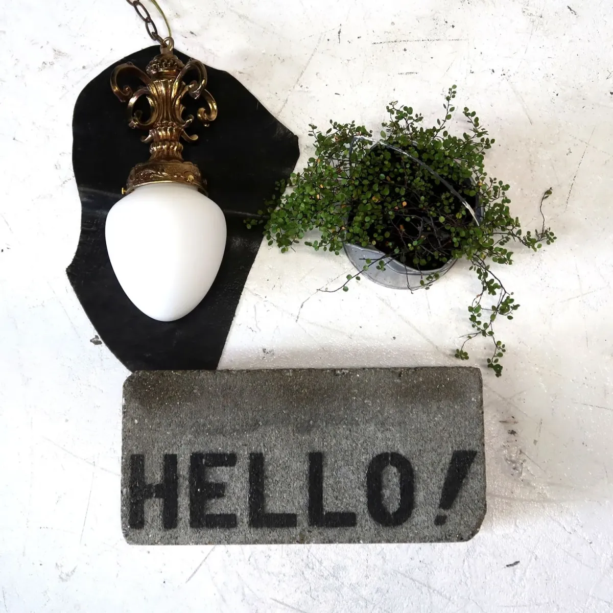 アンティーク ミルクガラス ペンダントランプ