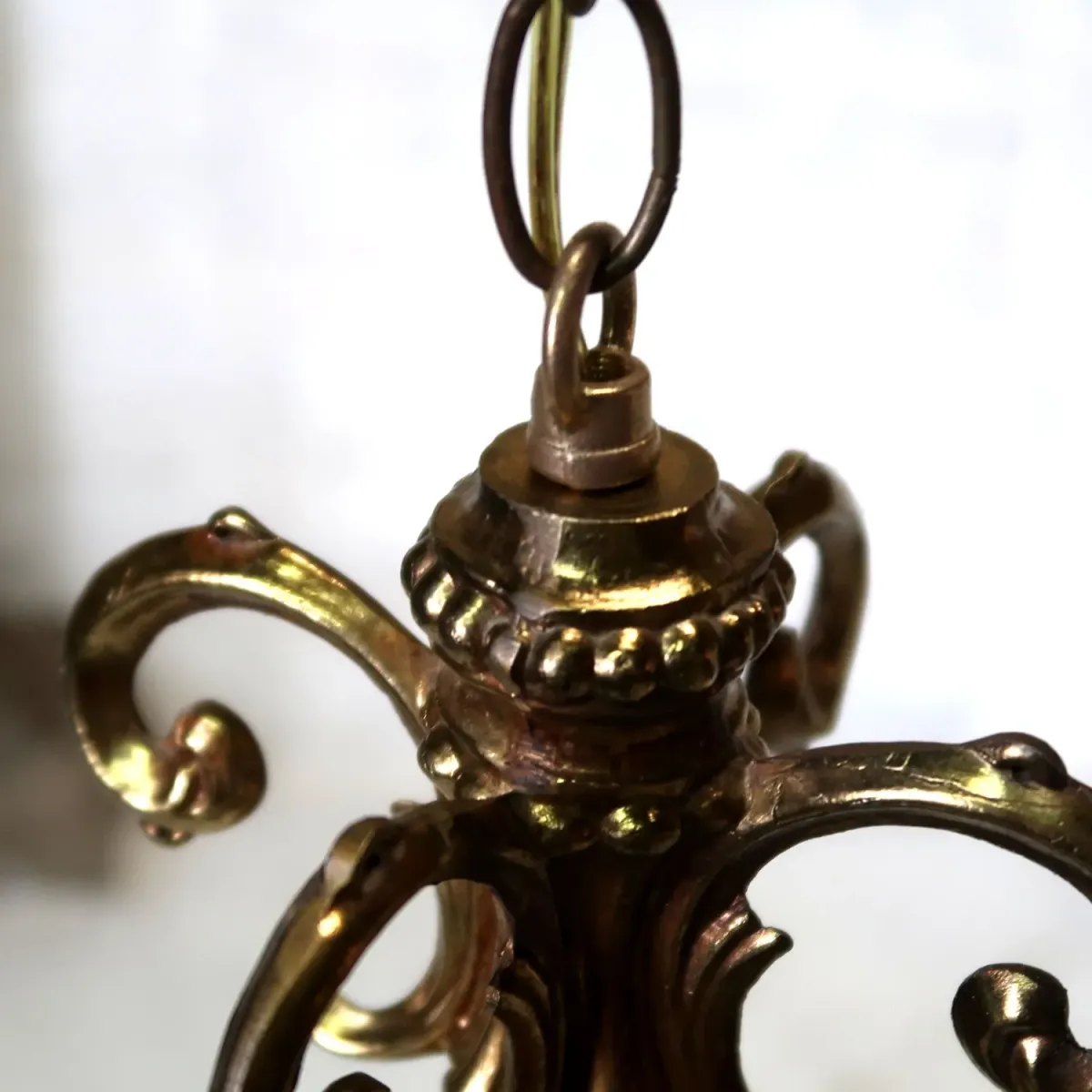 アンティーク ミルクガラス ペンダントランプ