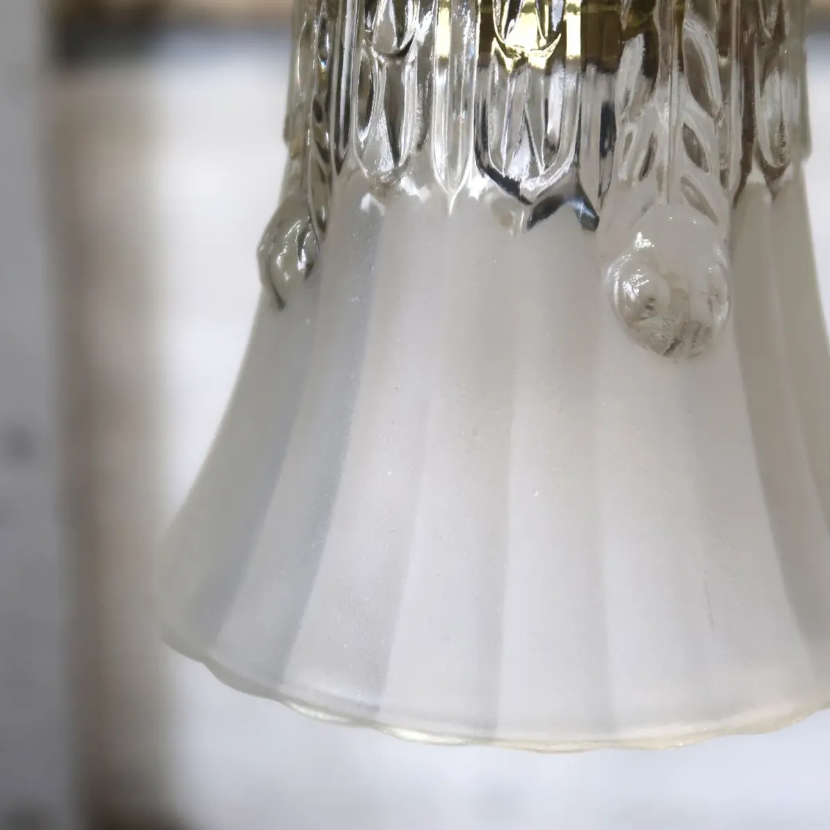 アンティーク フロスト×クリアガラス ペンダントランプ