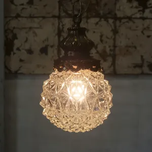 アンティーク カットガラスランプ クリアガラス