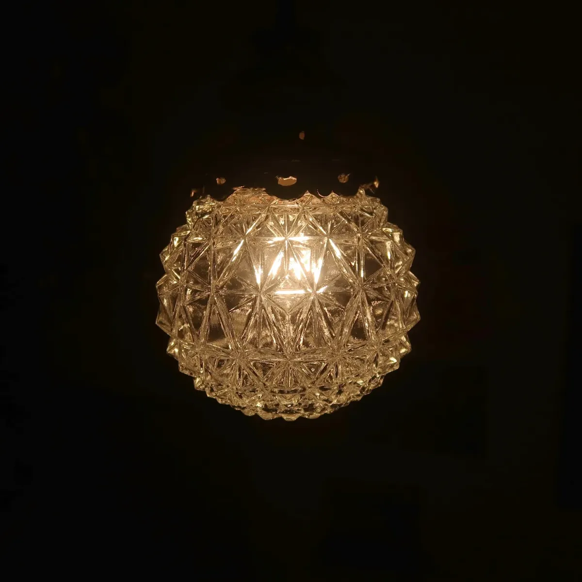 アンティーク カットガラスランプ クリアガラス