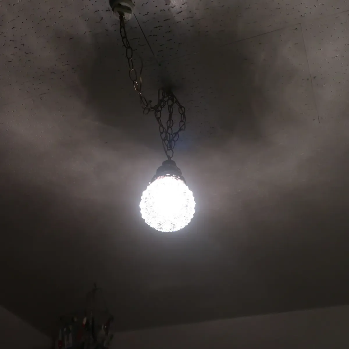 アンティーク カットガラスランプ クリアガラス