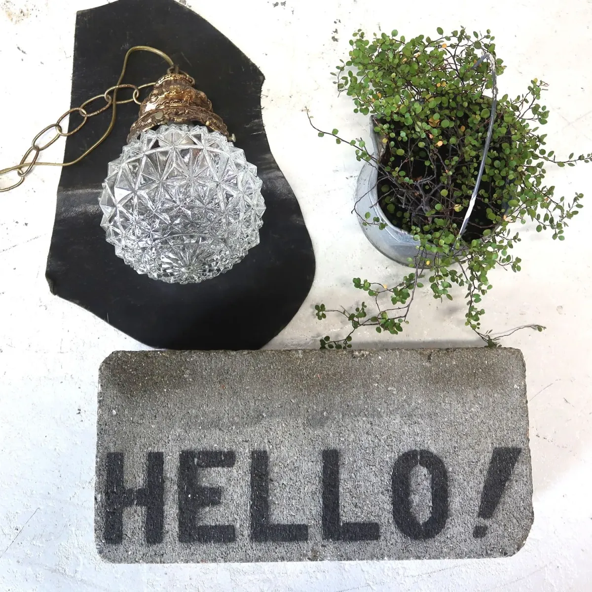 アンティーク カットガラスランプ クリアガラス