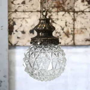 アンティーク カットガラスランプ クリアガラス