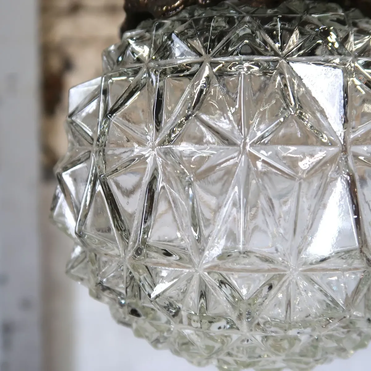 アンティーク カットガラスランプ クリアガラス