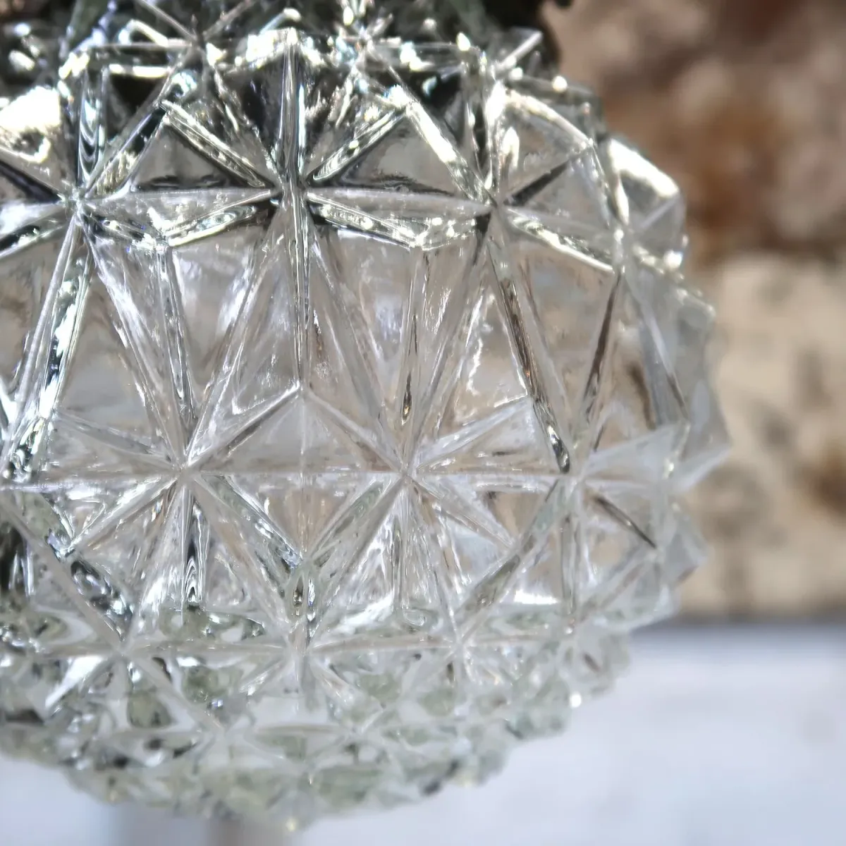 アンティーク カットガラスランプ クリアガラス