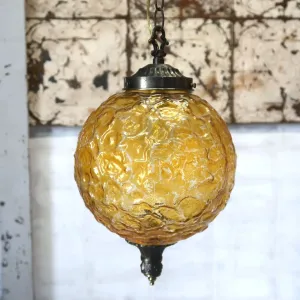 アンティーク アンバーガラス ペンダントランプ