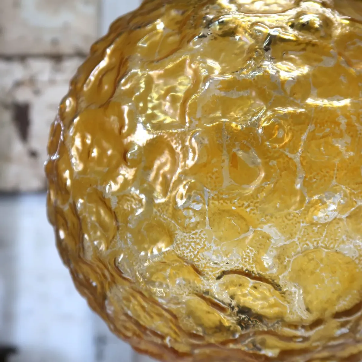 アンティーク アンバーガラス ペンダントランプ