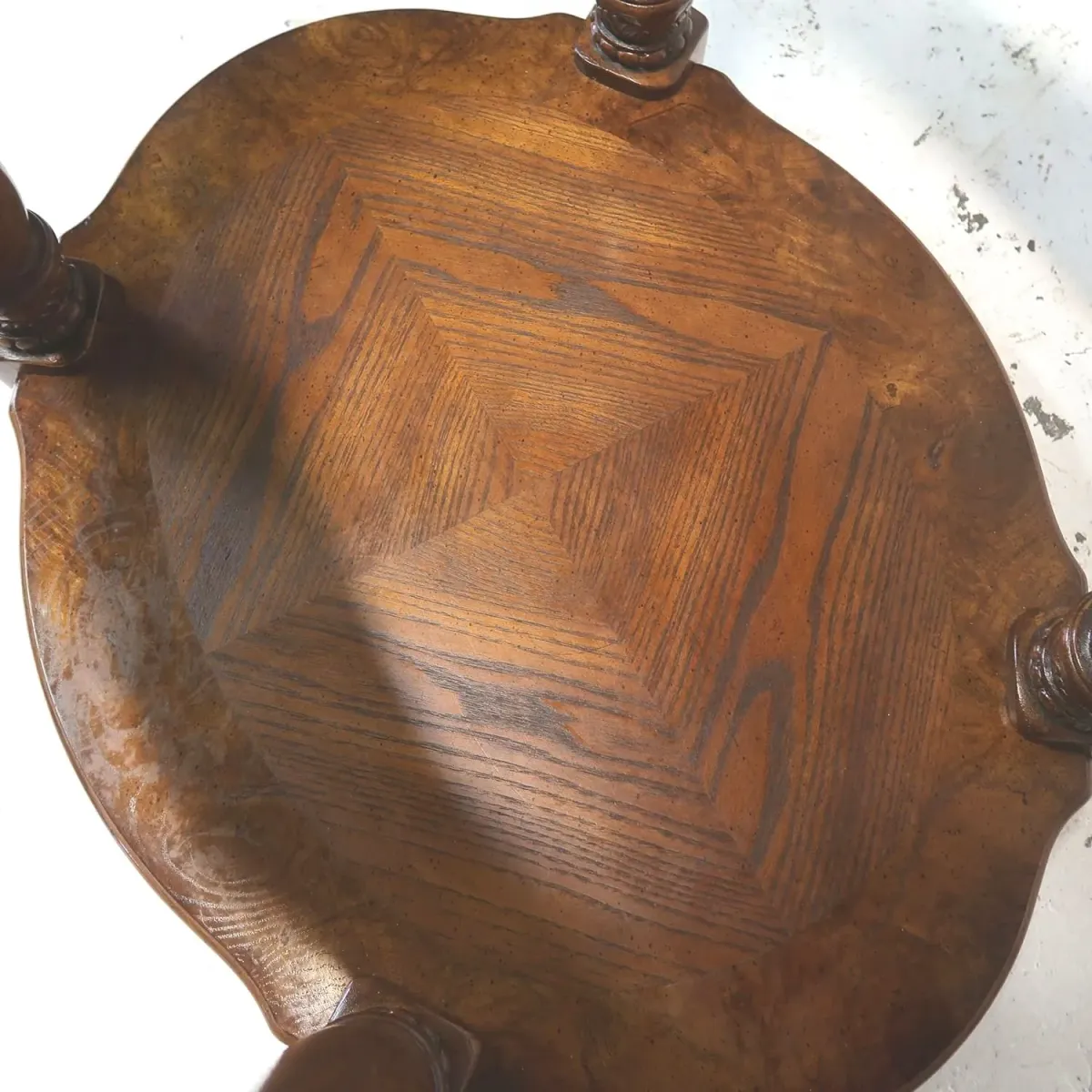 アンティーク ガラストップ サイドテーブル