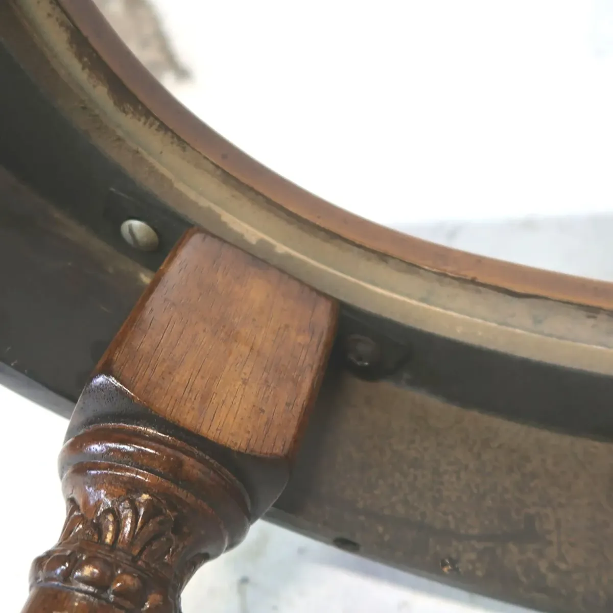 アンティーク ガラストップ サイドテーブル