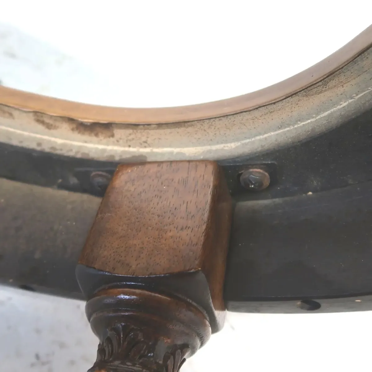 アンティーク ガラストップ サイドテーブル