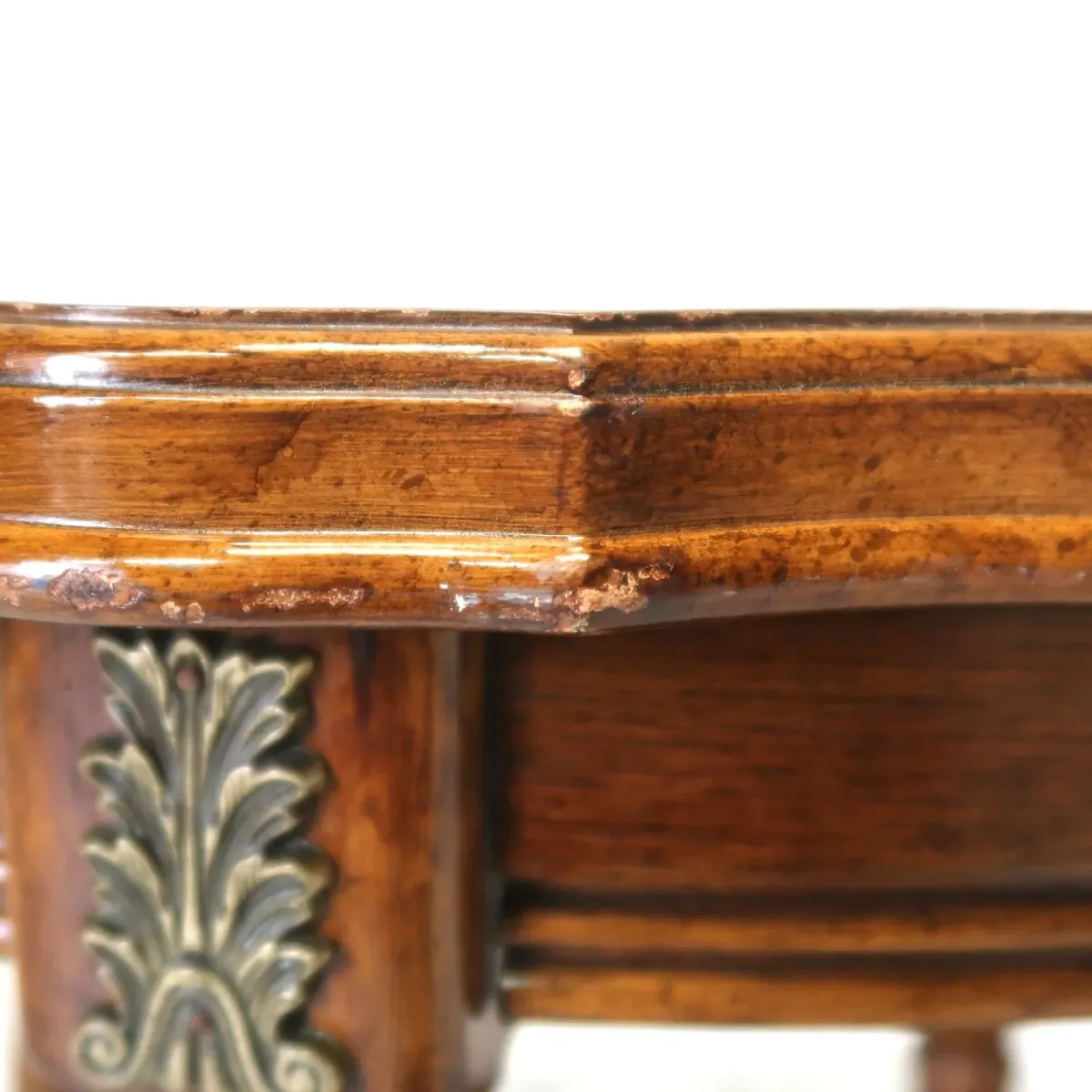 アンティーク ガラストップ サイドテーブル