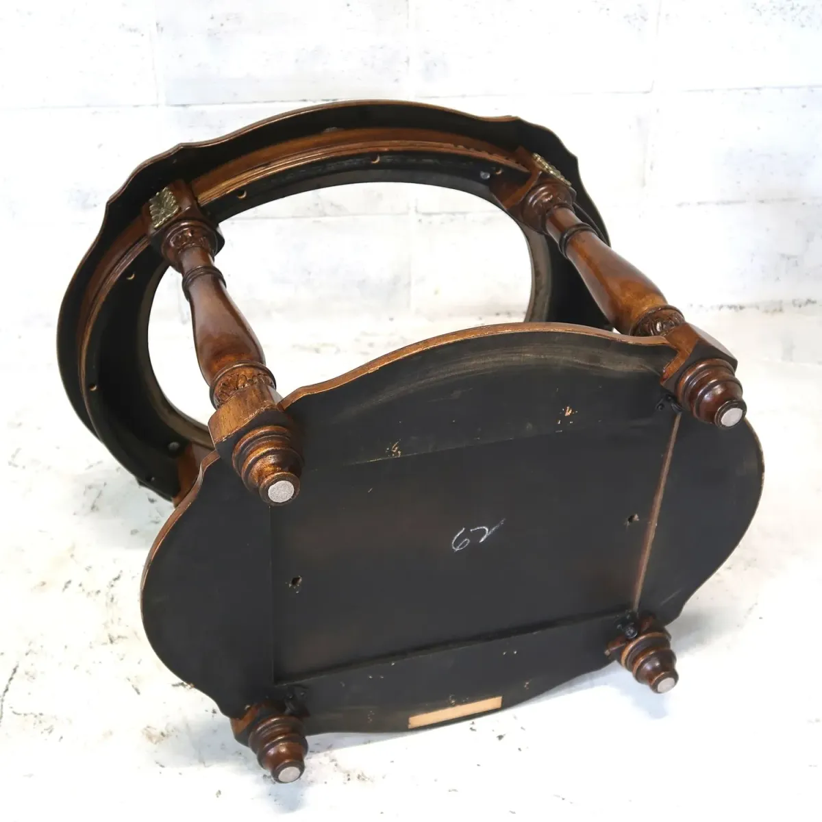 アンティーク ガラストップ サイドテーブル