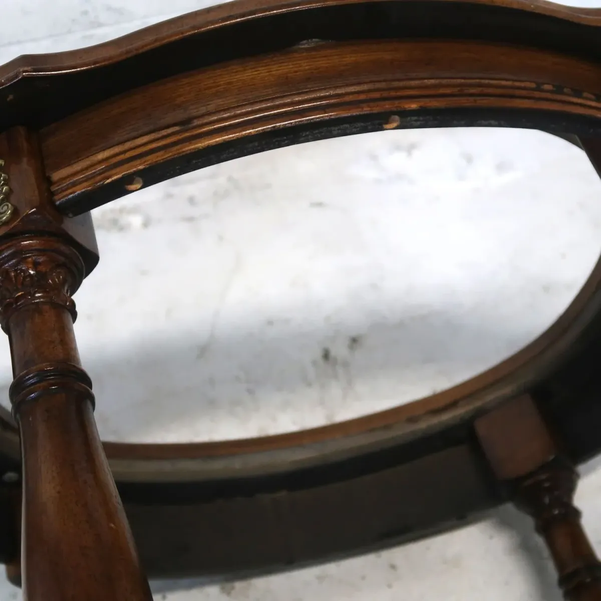 アンティーク ガラストップ サイドテーブル